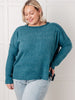 Simply Basic Ribbed Hacci Sweater in Teal