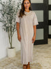 Soft But Savage Casual T-Shirt Dress in Beige