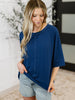Stay On Top Relaxed Tee in Light Navy