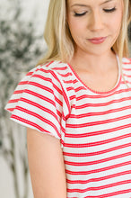 Sunny Stripes Casual Flutter Sleeve Dress