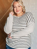 Super Clever Patchwork Striped Top in Ivory