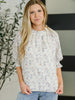 Sweet Ruffle Affair High Neck Blouse in Blue