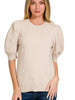 Puff Sleeve Short Sleeve Sweater