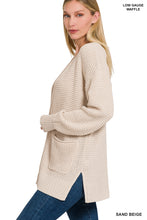 Waffle Open Cardigan with Pockets