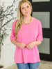Take It Easy Slouchy Tee in Hot Pink