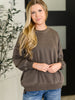 Talk Cozy to Me Stepped Hem Pullover in Brown