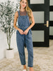 Too Cute to Compute Waist Tie Overalls in Dark Blue