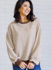 Too Good to be True Striped Drop Shoulder Top in Brown