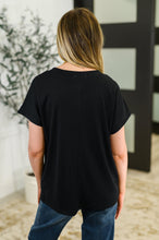 Top Shelf Basic V-Neck Ribbed Tee in Black
