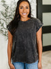 Top That Mineral Wash Tee in Ash Black