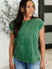 Top That Mineral Wash Tee in Dark Green