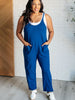 Totally Me Spaghetti Strap Jumpsuit in Light Navy