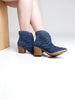 Twilight Studded Heeled Ankle Boot in Denim