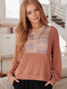Wave Hello Mixed Print Hoodie