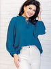 We Believe Keyhole Tie Detail Blouse