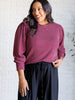 When the Sun Goes Down Mineral Wash Ribbed Knit Top in Wine