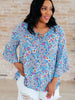Willow Bell Sleeve Top in Retro Ditsy Floral