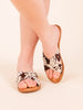 Caddo Cowhide Sandals in Black and White