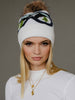 White & Blue Ski Goggle Pom Hat