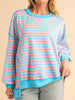 Color Clash Drop Shoulder Long Sleeve