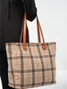 Brown Plaid Tote