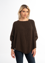 Cable Knit Button Poncho