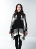 Black & White Striped Ruana Wrap