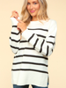 Oversized Pullover Stripe Sweater Knit Top