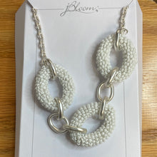 White Seed Bead Oval Necklace