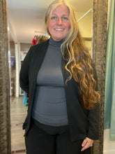 Sleek Lapelless Blazer in Black