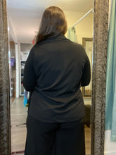 Sleek Lapelless Blazer in Black