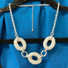 White Seed Bead Oval Necklace