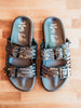 Intertwine Dual Woven Strap Slide in Pewter
