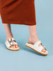 Intertwine Dual Woven Strap Slide in White