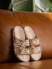 Intertwine Dual Woven Strap Slide in Champagne