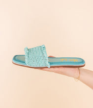 Juana Woven Sandals in Aqua Blue