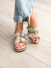 Mickie Western Slides in Cream