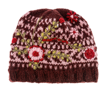 Knit Floral Wool Hats