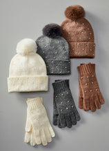 Crystal Studded Hat & Glove Set