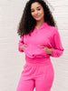 Morning Run Half Zip Hoodie in Sonic Pink