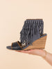 True Fringe Wedge in Denim