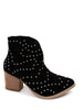 Twilight Studded Heeled Ankle Boot in Black