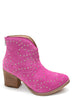 Twilight Studded Heeled Ankle Boot in Magenta