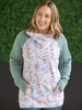 Sage & Floral Paradise Zip Cowl Sweatshirt