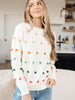 Candy Buttons Pom Detail Sweater