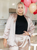 Champagne and Roses Satin Blazer