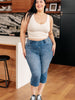 Emily High Rise Cool Denim Pull On Capri Jeans