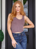 Fundamentals Ribbed Seamless Reversible Tank in Brown