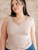 I Can Love You Better Lace Tank in Taupe