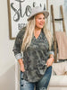 Mel Camo V-Neck Long Sleeve Waffle Tee-Shop-Womens-Boutique-Clothing
